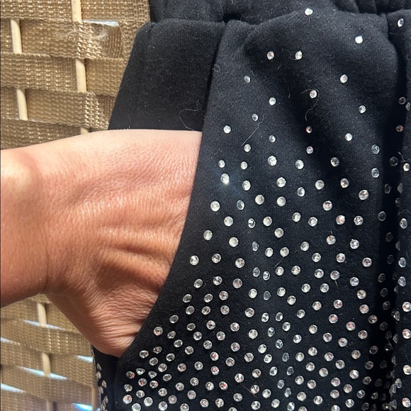 QUEEN OF SPARKLES Black Shorts with Silver Stud Detailing S - Picture 2 of 6